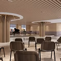 Modern Music Room With Guitars Piano And Wooden Ceiling Columns