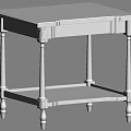 Vintage Wooden Side Table with Square Top and Lower Shelf and Gold Accents on Legs