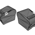 Two Gray Epson Thermal Receipt Printers Ideal for Office Appliances Use 3d model