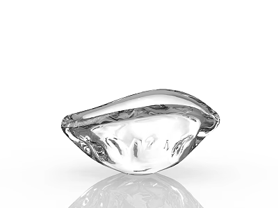 Transparent Glass Bowl With Smooth Surface And Reflective Curved Design 3d model