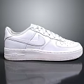 White Nike Air Force 1 Low Top Leather Sneakers With Classic Design And Sole