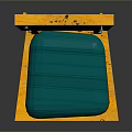Artistic Yellow Chair With Blue Cushion And Graffiti Design On Backrest