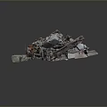 Modern Scrap Metal And Stone Debris Pile With Mixed Colors In Industrial Setting