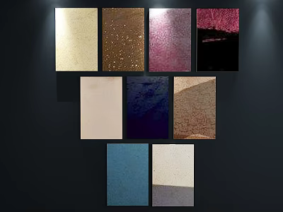 Abstract Paintings With Diverse Color Textures And Artistic Wall 3d model
