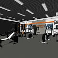 Spacious Gym Interior With Various Fitness Equipment Benches Dumbbells Barbells And Tires