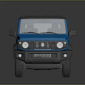 Blue Single Cab Pickup Truck With Black Roof And Off Road Tires