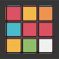 Colorful 3D Rubik's Cube With Vibrant Colored Blocks On Reflective Surface