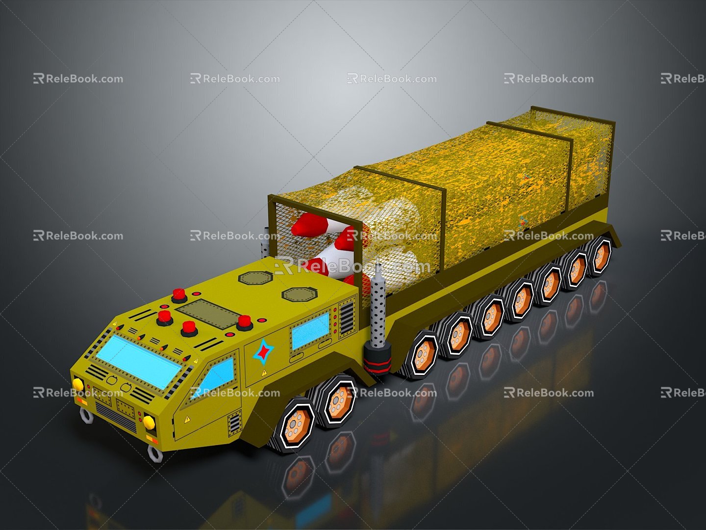 missile vehicle anti-aircraft missile vehicle cruise missile vehicle anti-tank missile vehicle military vehicle military vehicle transportation 3d model