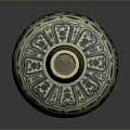 Traditional Ceramic Vase With Blue Green Carved Floral Patterns And Sculptural Details