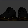 Black Leather Casual Shoes With Brown Sole And Yellow Stitching For Daily Use