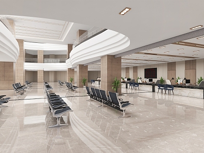 Modern Office Hall 3d model