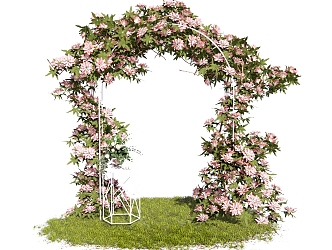 Modern Arch Flower Beauty Chen Wedding Flower Rack Flower Combination Flower Rack Clematis 3d model