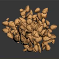 Pile of Brown Whole Almonds with Natural Texture and Nutty Look