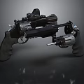 Modern Tactical Revolver With Scope Mechanical Parts And Ergonomic Grip