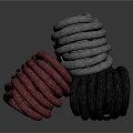 Practical Cotton Ropes in Gray and Red Bundled with White Straps