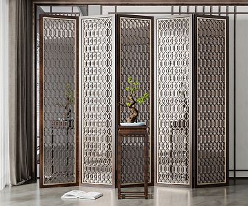 New Chinese Style Screen Partition 3d model