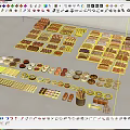 Various Types and Shapes of Neatly Arranged Pastries Cookies and Desserts in Trays and Boxes