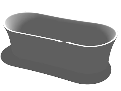 Freestanding Oval Shaped Bathtub With Sleek Surface And White Rim Design 3d model