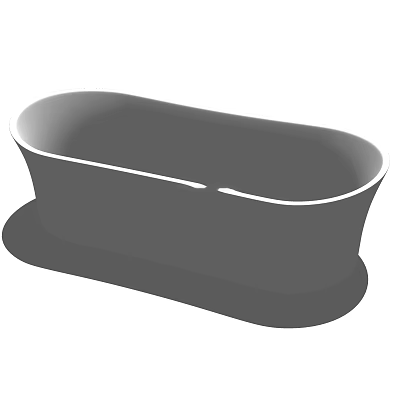 Freestanding Oval Shaped Bathtub With Sleek Surface And White Rim Design 3d model