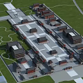 Traditional Chinese Ancient Architecture Birds Eye View Symmetrical Layout Courtyards And Pagoda