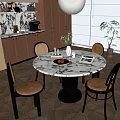 Middle Ancient Dining Table Dining Chair Solid Wood Sideboard 3d model
