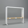Modern White Frame Display Shelf With Wooden Shelf For Home And Retail