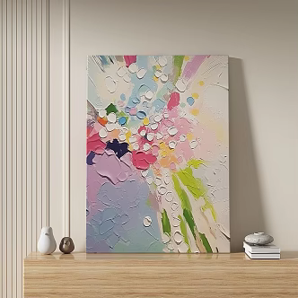 Modern Light Luxury Cream Vintage Simple Decorative Painting 3d model