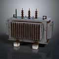 Industrial Transformer With Metal Casing Heat Sink Fins Top Terminal Posts And Base Support Feet