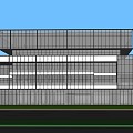 Modern Style Multi-storey Office Building Modern Style Multi-storey Office Building Flat Top Air Greening 3d model