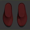 Casual Red Indoor Slippers with White Sole and Simple Comfortable Design