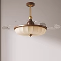 Modern Chandelier With Bronze Base White Fabric Shade And Circular Transparent Accents