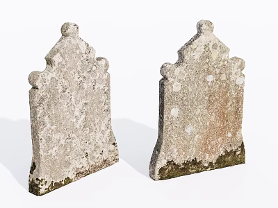 Ancient Weathered Stone Wood Decorative Steles With Textured Surface For Garden 3d model