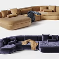 Baxter Piaf Curved Sofa Multiplayer Sofa Shaped Sofa 3d model