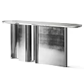 Modern Entryway Console Table With Sleek Metal Frame And Marble Top