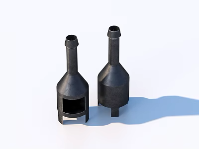Two Durable Black Household Items With Functional Design And Stable Base 3d model