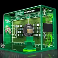 Soccer Field Display Model With Trophy And Player Position Layout On Green Base