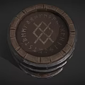 Traditional Wooden Barrel With Metal Hoops Wooden Top And Rivets For Home Storage