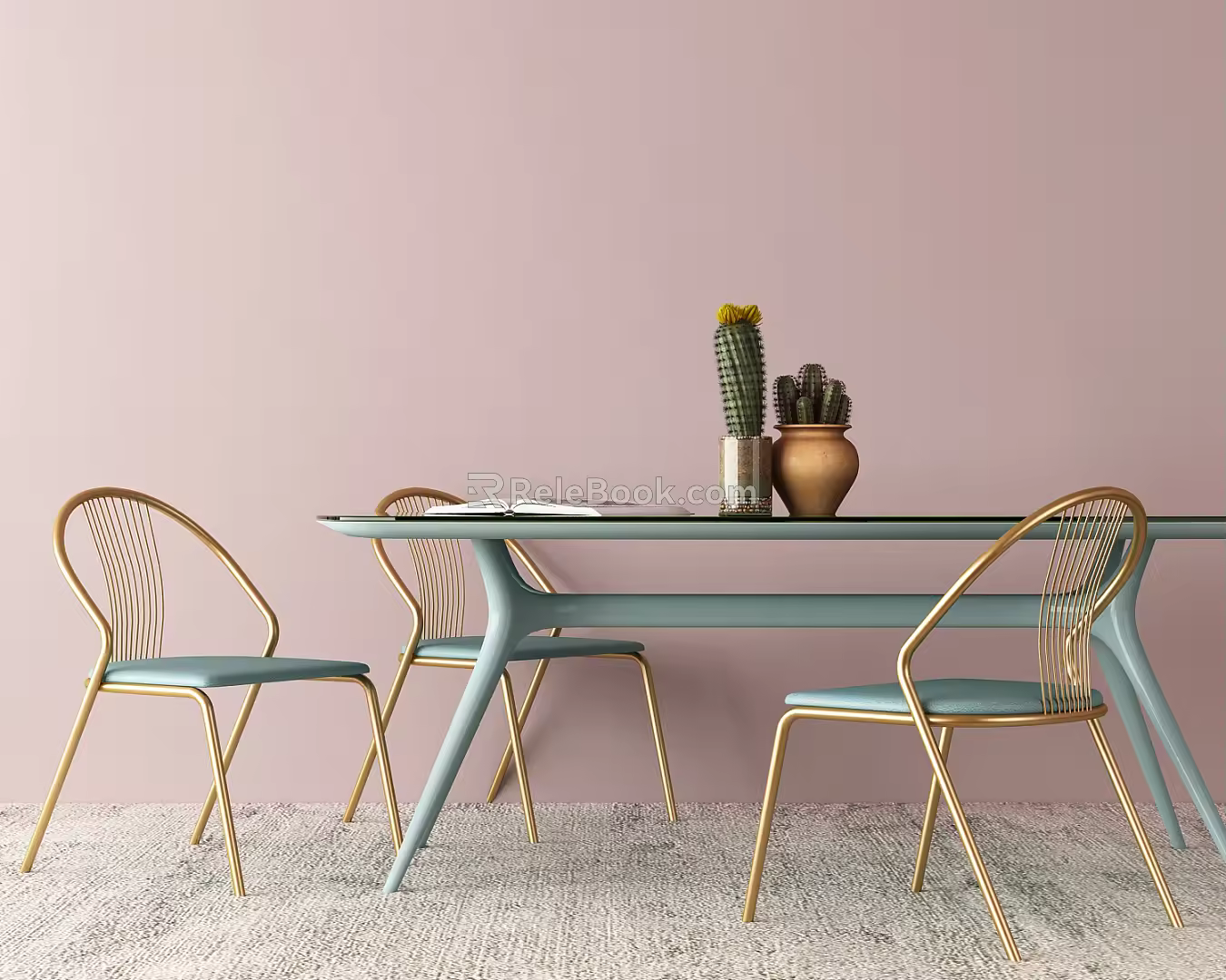 Modern Dining Table and Chair Combination Dining Table 3d model