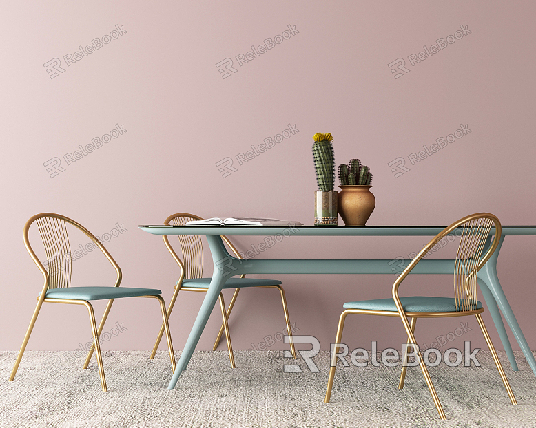 Modern Dining Table and Chair Combination Dining Table model