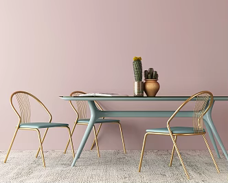 Modern Dining Table and Chair Combination Dining Table 3d model