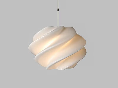 Modern White Spiral Pendant Light With Soft Illumination For Interior Design 3d model