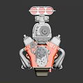 Modern Engine Cartoon Engine Car Engine 3d model