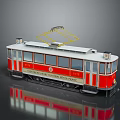 Red And White Electric Tram Model From Leedsville Lake Shore Railroad 1912
