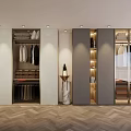 Modern Wardrobe Interior Design With Glass Doors Hanging Rods And Storage Drawers
