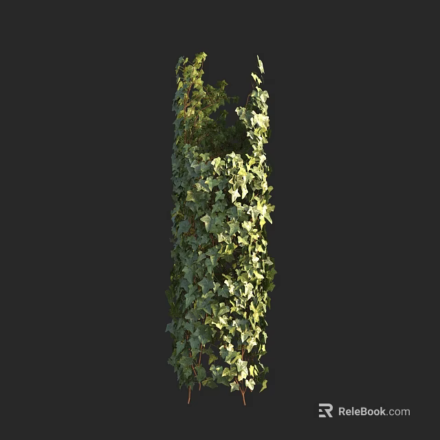 Ivy Vines Climbing On Pillar With Lush Green Leaves In Natural Scene 3d model 