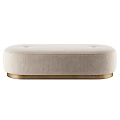 Modern Luxury Curved Upholstered Bench With Gold Metal Base For Stylish Home Interior Decor