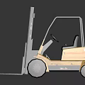 Yellow Heavy Duty Industrial Forklift With Black Cabin Forks And Wheels