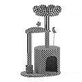Pink Cat Tree Pet Furniture With Cloud Top Star Moon Hanging Decor And Cozy Cave