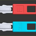 Red And Blue Tool Accessories With Plastic Handles And Metal Components Design