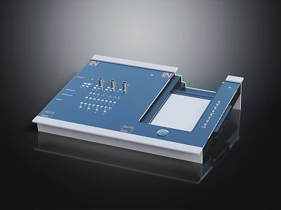 Commercial Equipment Control Panel Featuring Display Screen Buttons And Interface Ports 3d model